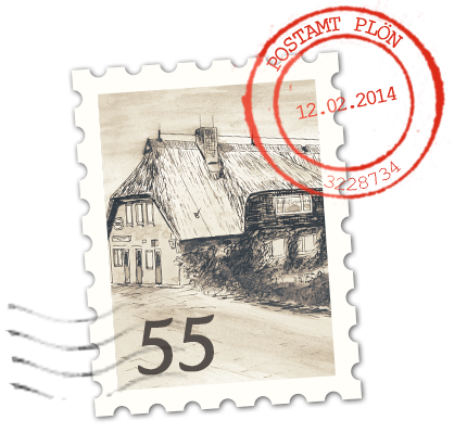 Briefmarke mit Dörpskrog Motiv